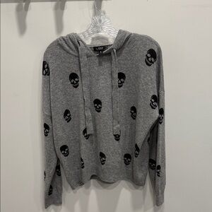 Aqua Gray Skull Sweater